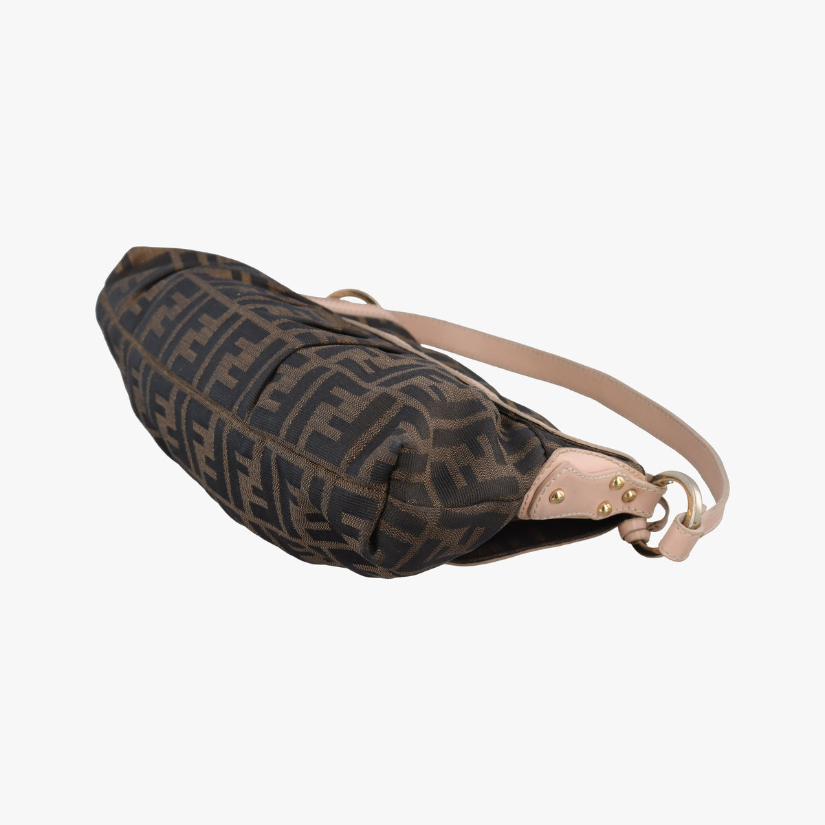 Pre-owned Fendi Tobacco Zucca Chef Brown×pink Canvas×Leather 8BR445 shoulderbag | stylenewstar