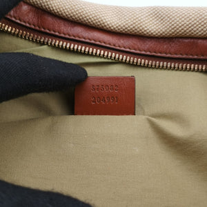 Pre-owned Gucci Sherry Vintage Beige×Brown Canvas × Leather 575082 bum bag/waist bag | stylenewstar