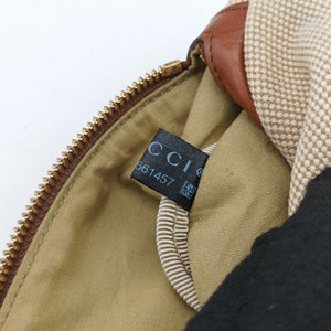 Pre-owned Gucci Sherry Vintage Beige×Brown Canvas × Leather 575082 bum bag/waist bag | stylenewstar