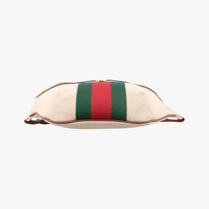 Pre-owned Gucci Sherry Vintage Beige×Brown Canvas × Leather 575082 bum bag/waist bag | stylenewstar