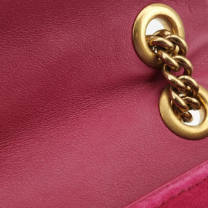 Pre-owned Gucci GG Marmont Pink velour 446744 shoulderbag | stylenewstar