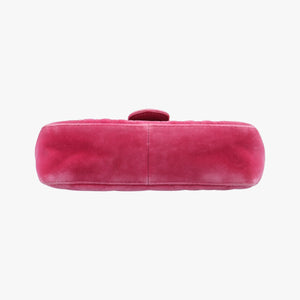 Pre-owned Gucci GG Marmont Pink velour 446744 shoulderbag | stylenewstar