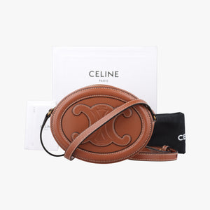 Vintage Celine Oval Purse Cuir Triomphe Brown Leather  shoulderbag | stylenewstar