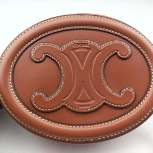 Vintage Celine Oval Purse Cuir Triomphe Brown Leather  shoulderbag | stylenewstar
