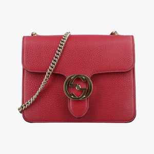 Vintage Gucci Interlocking G Red Leather 510304 shoulderbag | stylenewstar