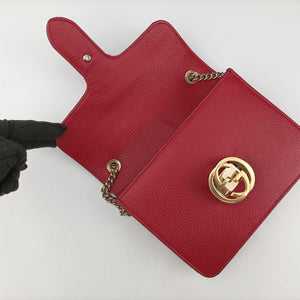 Vintage Gucci Interlocking G Red Leather 510304 shoulderbag | stylenewstar