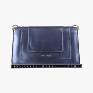 Pre-owned Bvlgari SERPENTI FOREVER Blue Patent  shoulderbag | stylenewstar