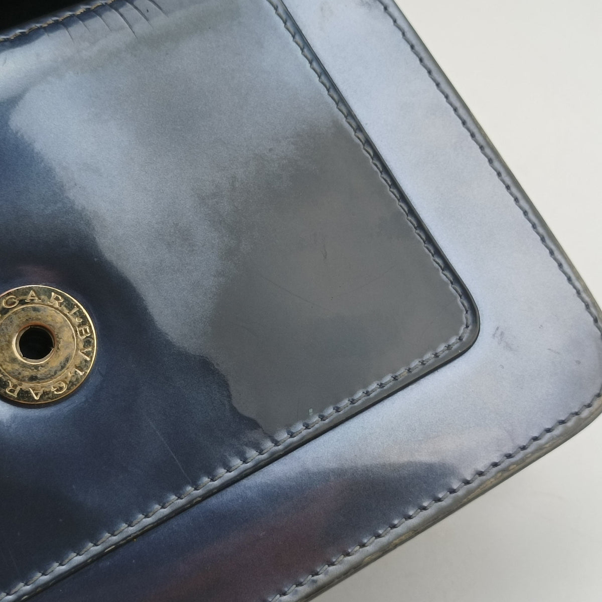 Pre-owned Bvlgari SERPENTI FOREVER Blue Patent  shoulderbag | stylenewstar