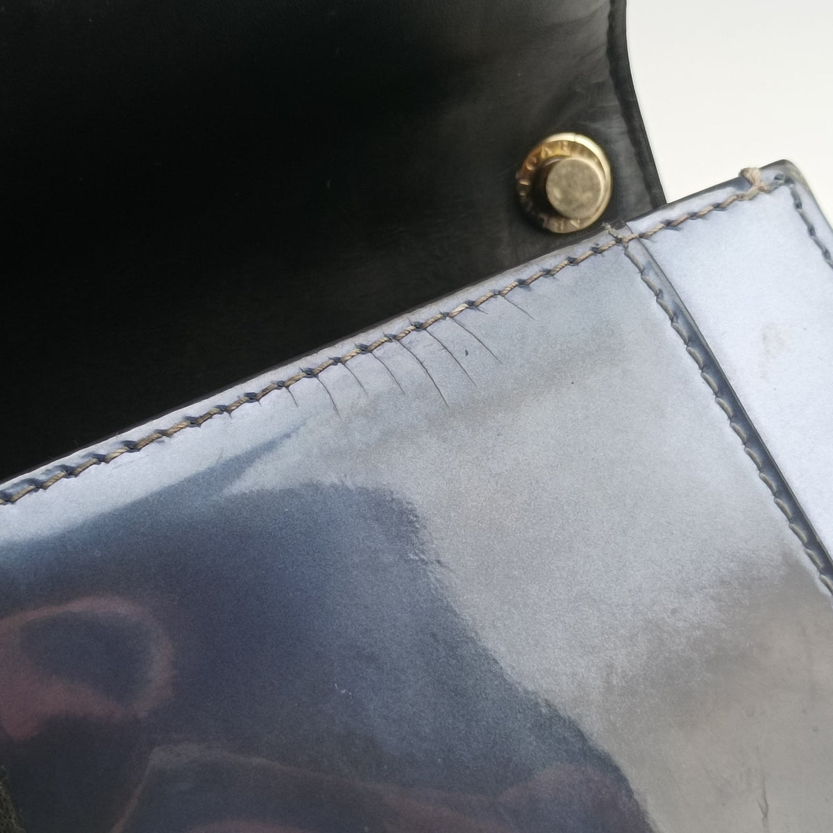 Pre-owned Bvlgari SERPENTI FOREVER Blue Patent  shoulderbag | stylenewstar