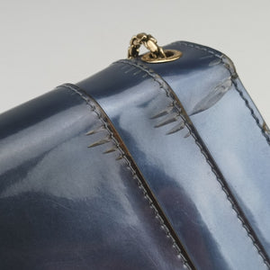 Pre-owned Bvlgari SERPENTI FOREVER Blue Patent  shoulderbag | stylenewstar