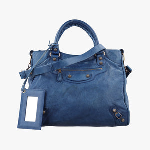 Secondhand Balenciaga The Velo Blue Lambskin  shoulderbag | stylenewstar