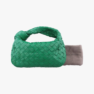 Pre-owned Bottega Veneta The Jodie Green lambskin  handbag | stylenewstar