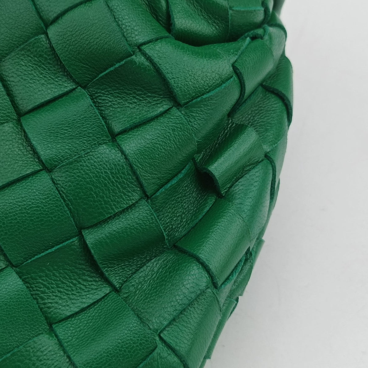 Pre-owned Bottega Veneta The Jodie Green lambskin  handbag | stylenewstar