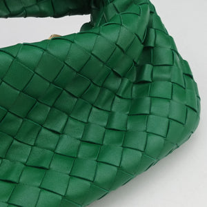 Pre-owned Bottega Veneta The Jodie Green lambskin  handbag | stylenewstar