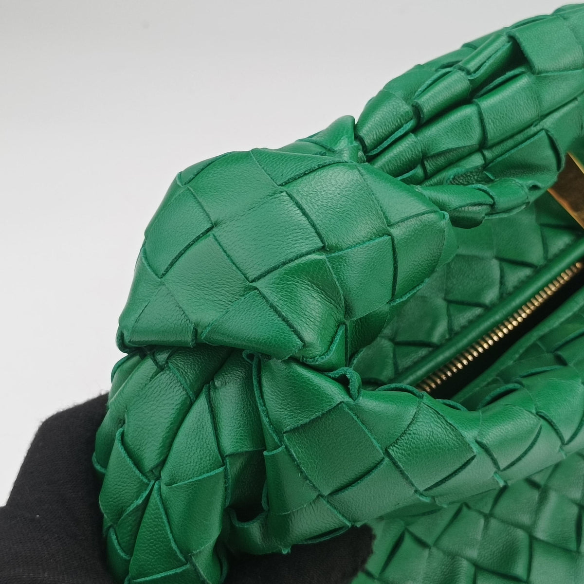 Pre-owned Bottega Veneta The Jodie Green lambskin  handbag | stylenewstar