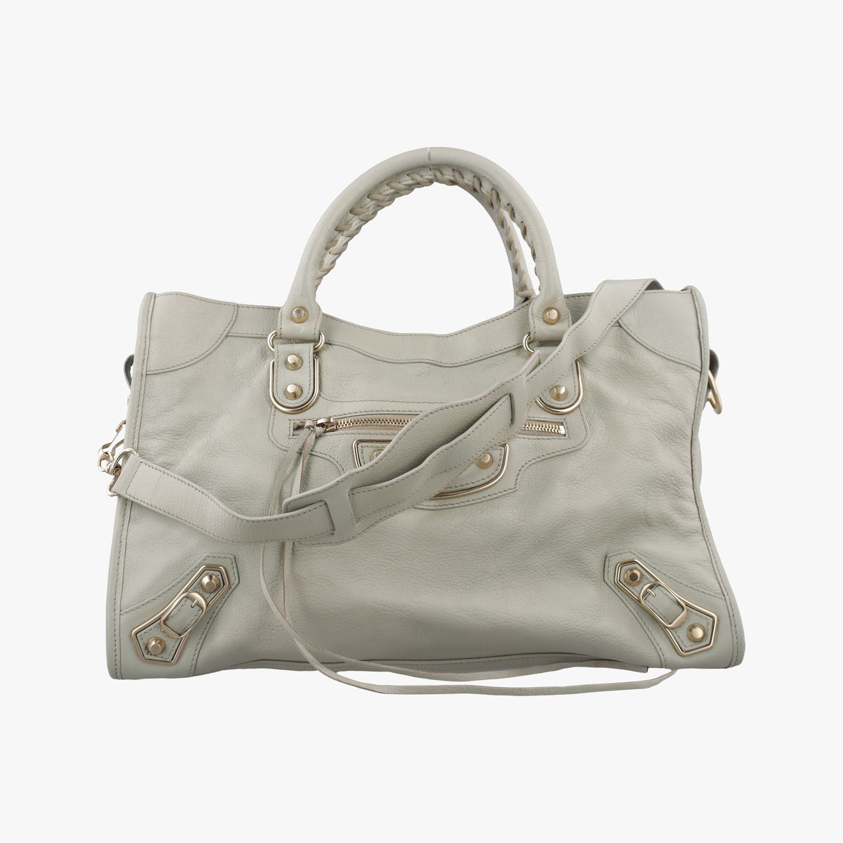 Pre-owned Balenciaga Classic City Grey lambskin  shoulderbag | stylenewstar