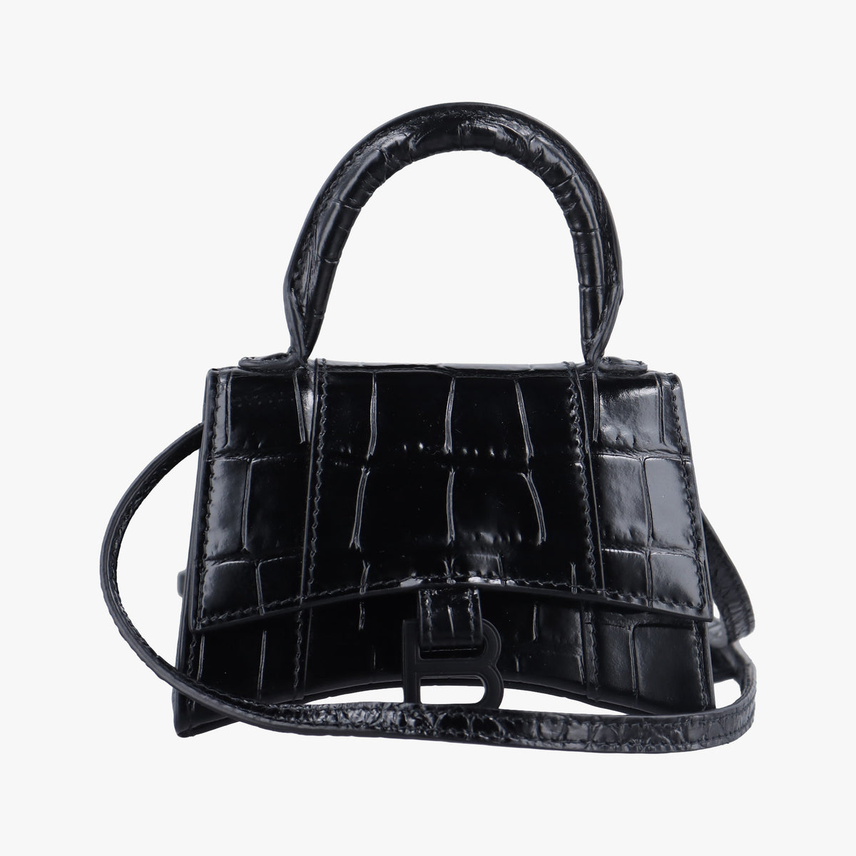 Vintage Balenciaga Hourglass Black Leather 637372 shoulderbag | stylenewstar