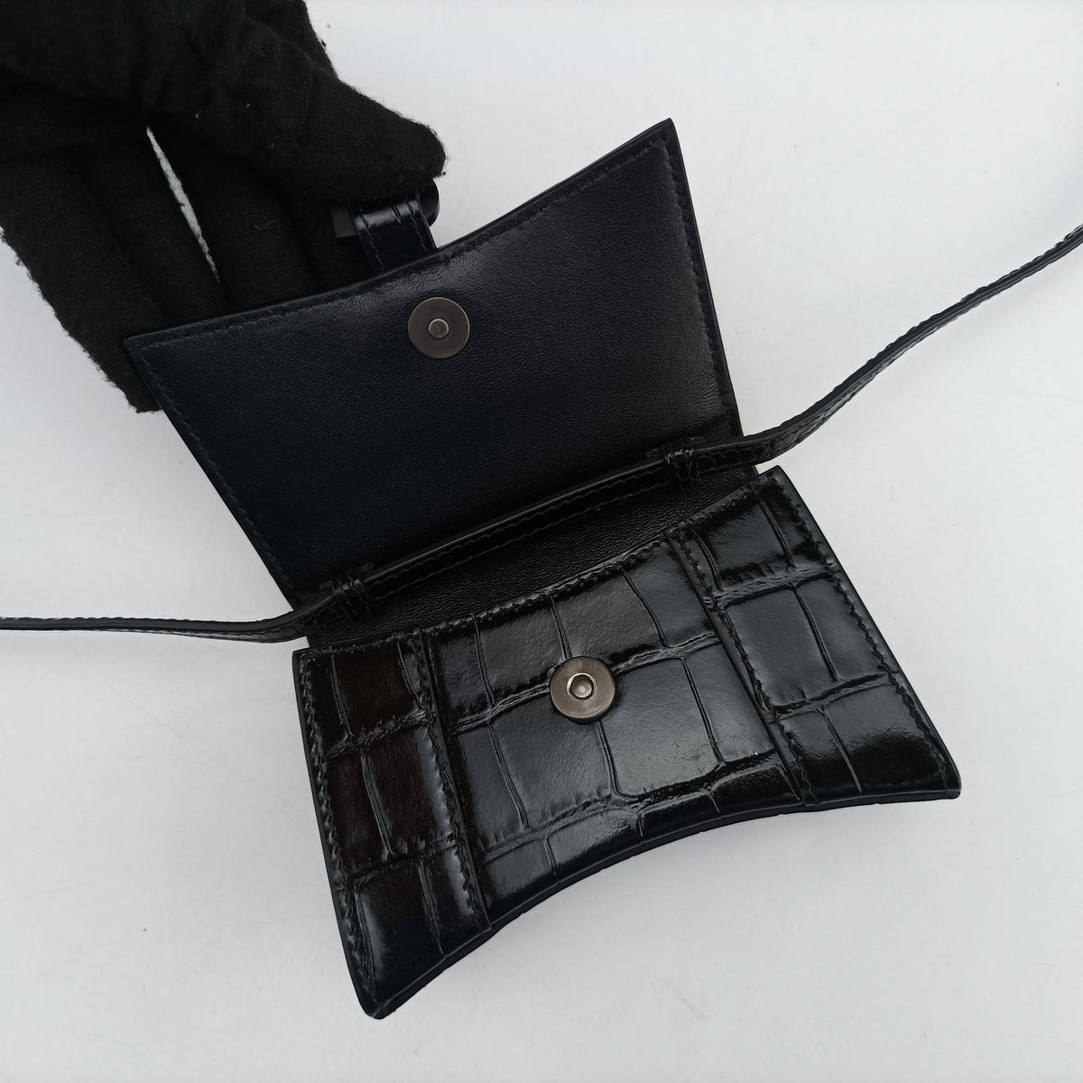 Vintage Balenciaga Hourglass Black Leather 637372 shoulderbag | stylenewstar