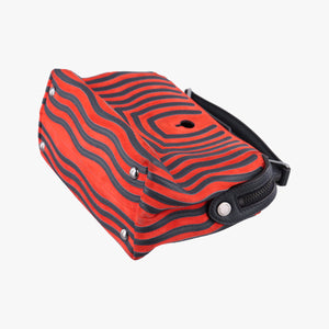 Pre-owned Fendi Dotcom Click Small Red × Black Suede × Leather 8BN299 shoulderbag | stylenewstar