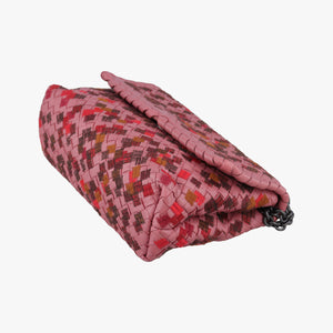 Pre-owned Bottega Veneta Intrecciato Olimpia Pink lambskin  shoulderbag | stylenewstar