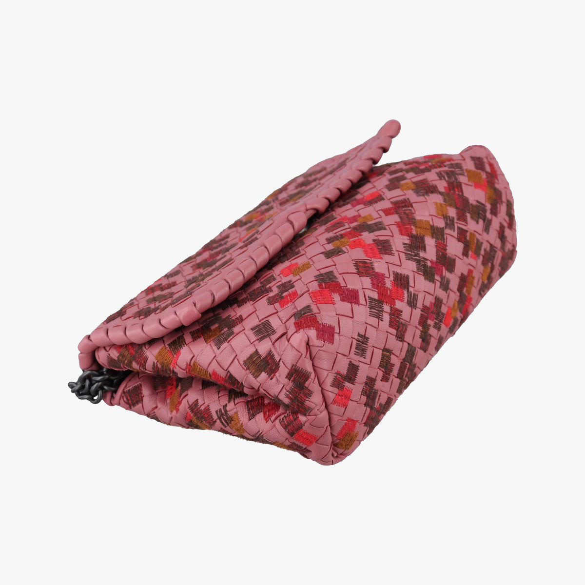Pre-owned Bottega Veneta Intrecciato Olimpia Pink lambskin  shoulderbag | stylenewstar