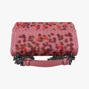 Pre-owned Bottega Veneta Intrecciato Olimpia Pink lambskin  shoulderbag | stylenewstar