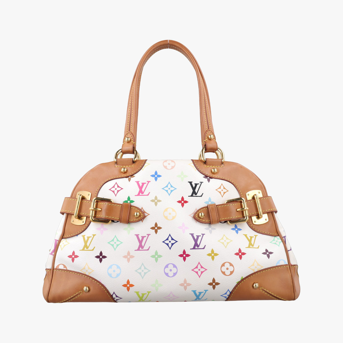 Secondhand Louis Vuitton CLAUDIA white Monogram Multicolor M40193 handbag | stylenewstar
