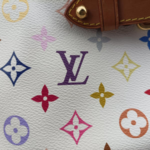 Secondhand Louis Vuitton CLAUDIA white Monogram Multicolor M40193 handbag | stylenewstar