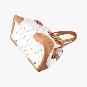 Secondhand Louis Vuitton CLAUDIA white Monogram Multicolor M40193 handbag | stylenewstar