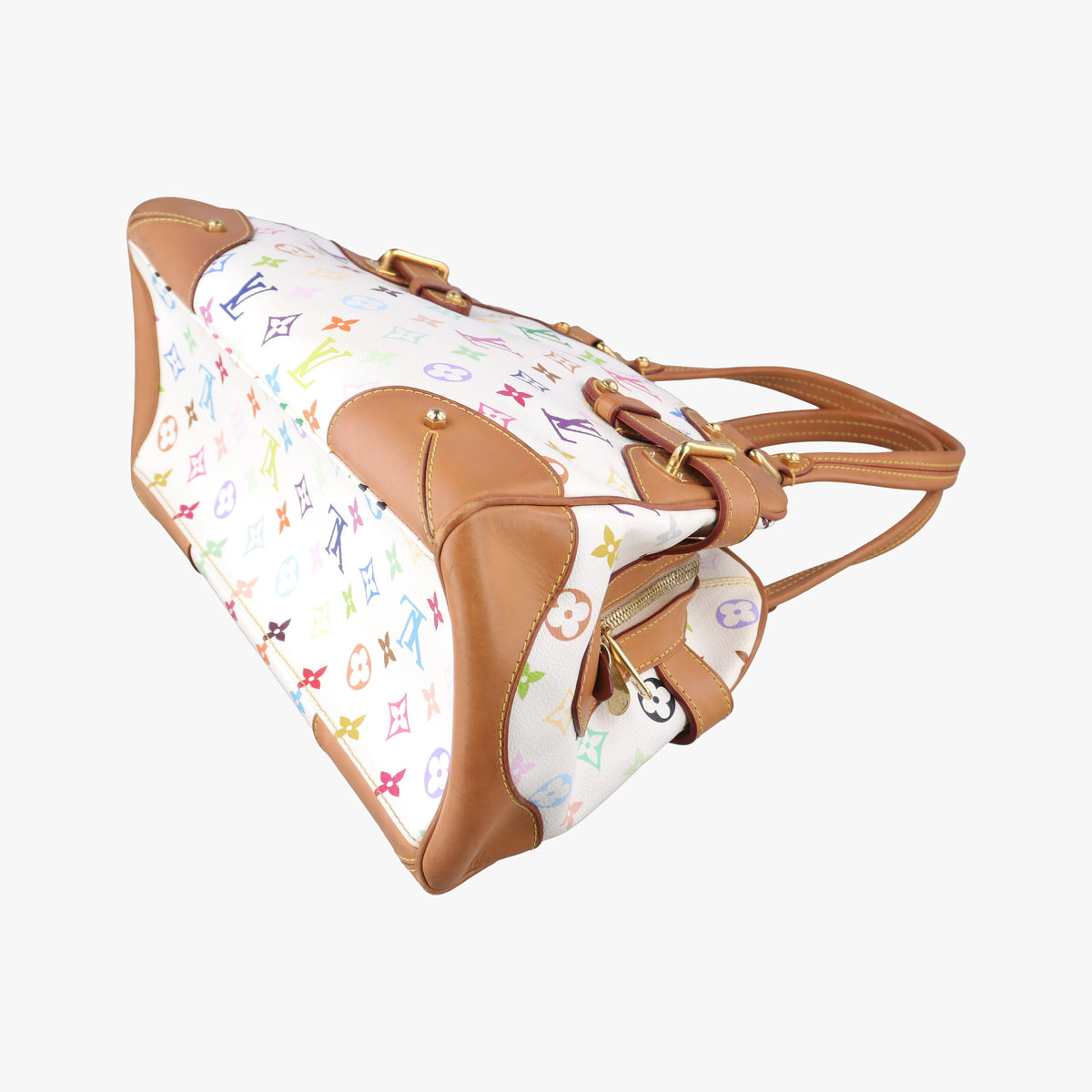 Secondhand Louis Vuitton CLAUDIA white Monogram Multicolor M40193 handbag | stylenewstar