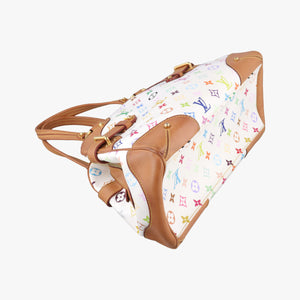 Secondhand Louis Vuitton CLAUDIA white Monogram Multicolor M40193 handbag | stylenewstar
