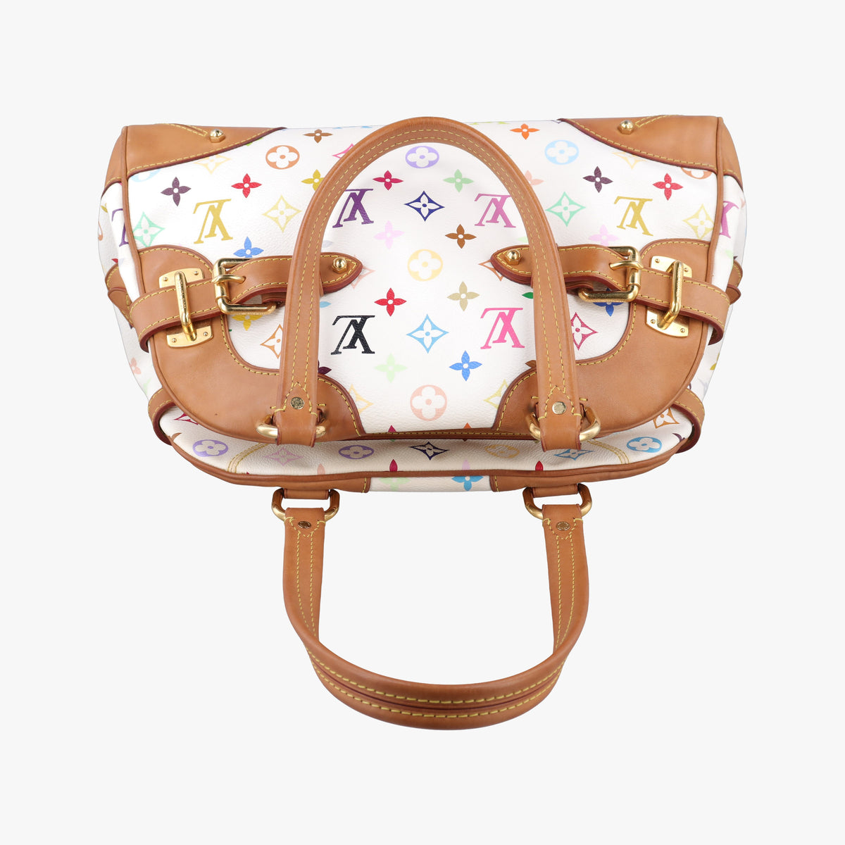 Secondhand Louis Vuitton CLAUDIA white Monogram Multicolor M40193 handbag | stylenewstar