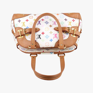 Secondhand Louis Vuitton CLAUDIA white Monogram Multicolor M40193 handbag | stylenewstar