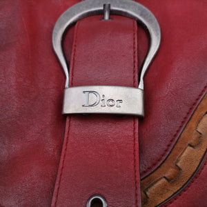 Pre-owned Christian Dior Gaucho Red Leather  shoulderbag | stylenewstar