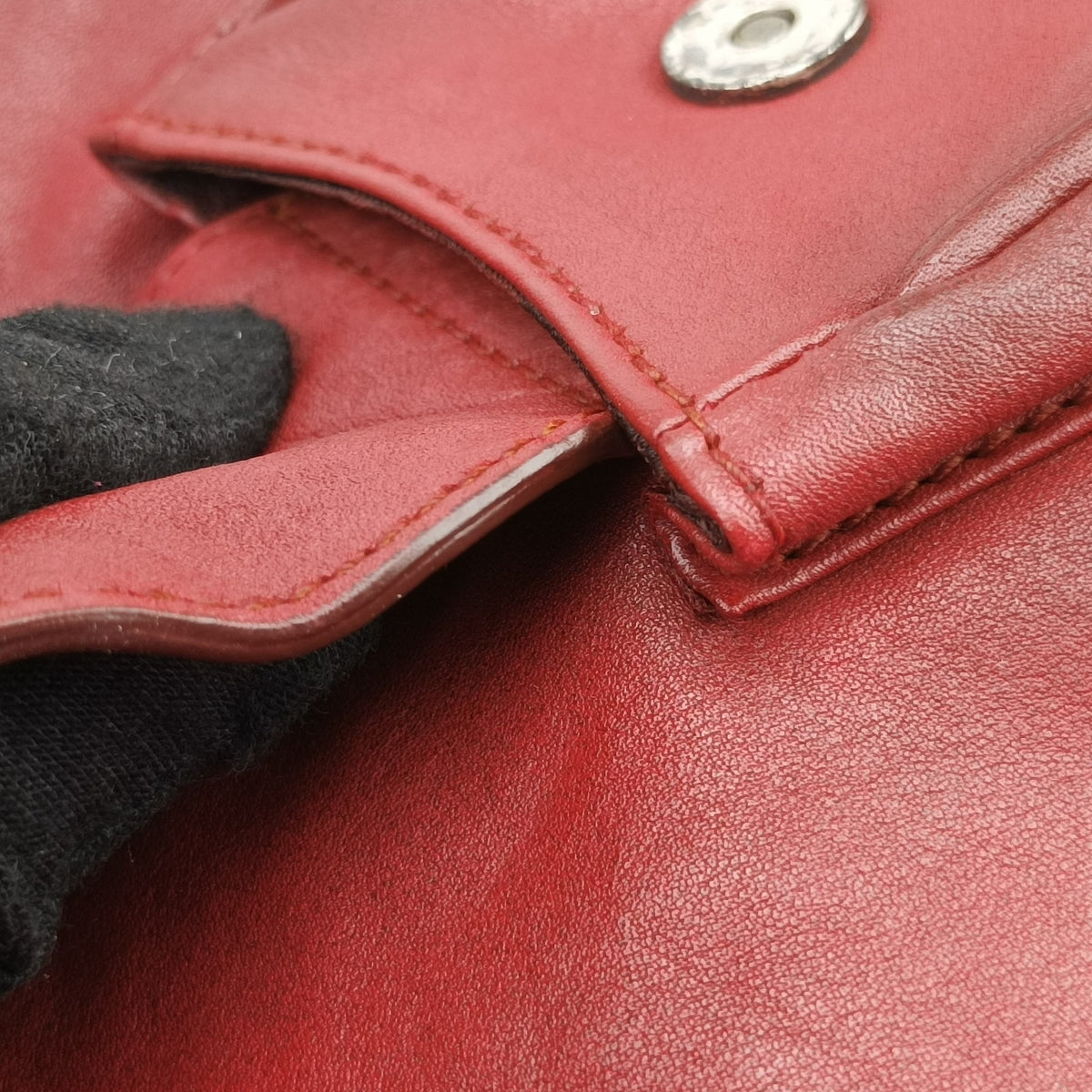 Pre-owned Christian Dior Gaucho Red Leather  shoulderbag | stylenewstar