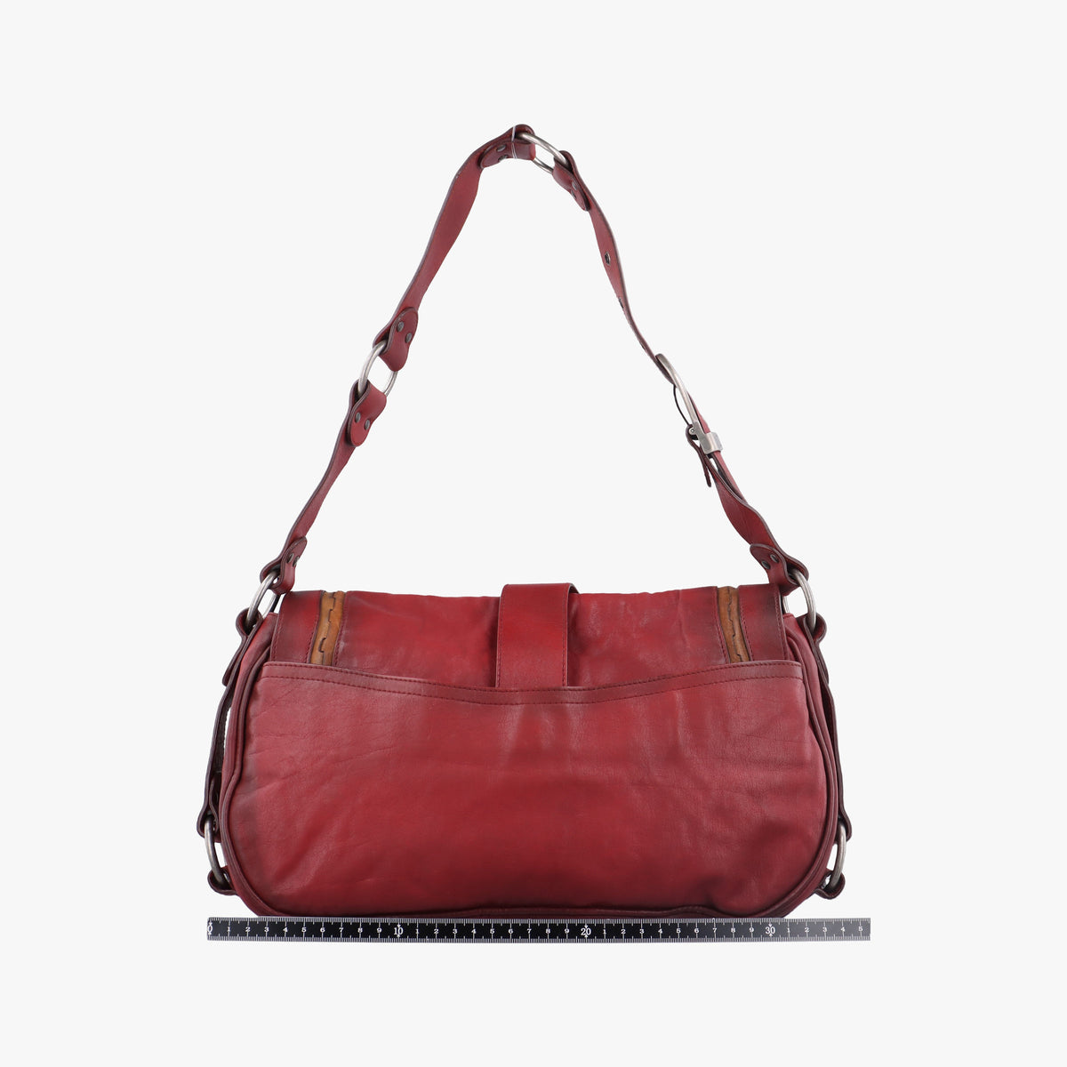 Pre-owned Christian Dior Gaucho Red Leather  shoulderbag | stylenewstar