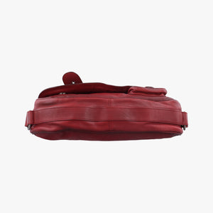 Pre-owned Christian Dior Gaucho Red Leather  shoulderbag | stylenewstar
