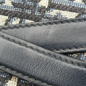 Pre-owned Christian Dior Saddle Navy Jacquard×Leather  bum bag/waist bag | stylenewstar