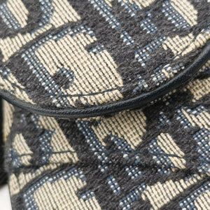 Pre-owned Christian Dior Saddle Navy Jacquard×Leather  bum bag/waist bag | stylenewstar