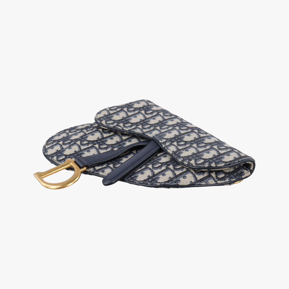 Pre-owned Christian Dior Saddle Navy Jacquard×Leather  bum bag/waist bag | stylenewstar