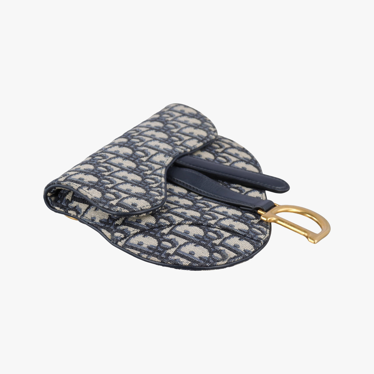 Pre-owned Christian Dior Saddle Navy Jacquard×Leather  bum bag/waist bag | stylenewstar