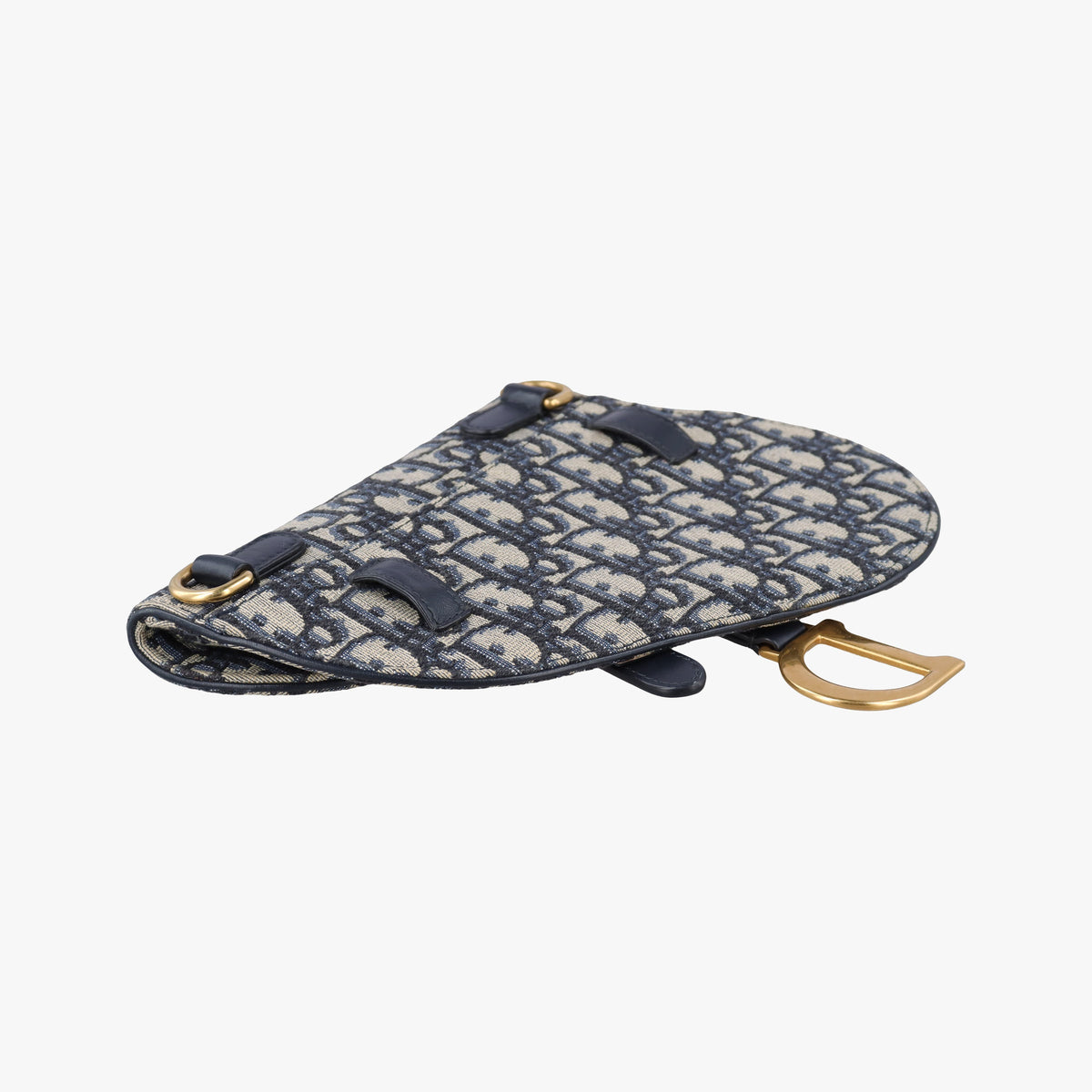 Pre-owned Christian Dior Saddle Navy Jacquard×Leather  bum bag/waist bag | stylenewstar