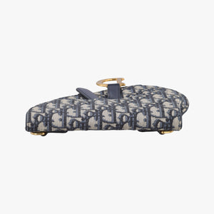 Pre-owned Christian Dior Saddle Navy Jacquard×Leather  bum bag/waist bag | stylenewstar
