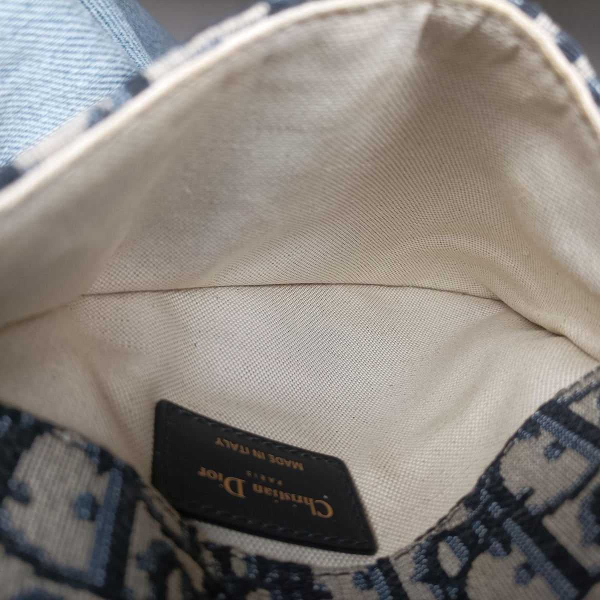 Pre-owned Christian Dior Saddle Navy Jacquard×Leather  bum bag/waist bag | stylenewstar