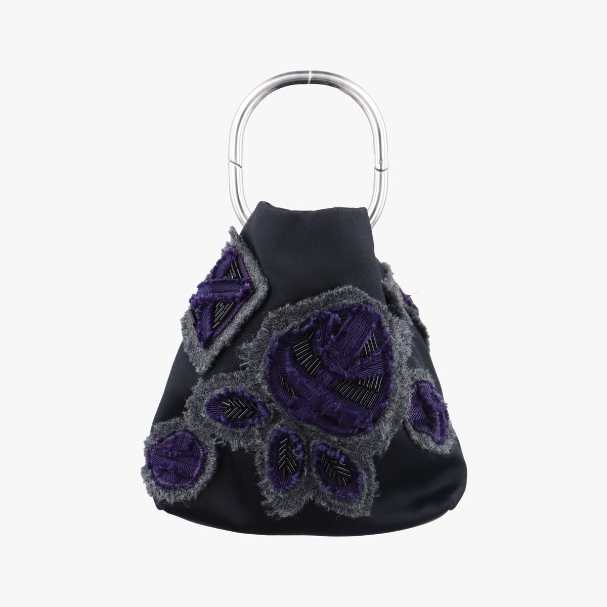 Pre-owned Prada Ring Bag Black silk  handbag | stylenewstar