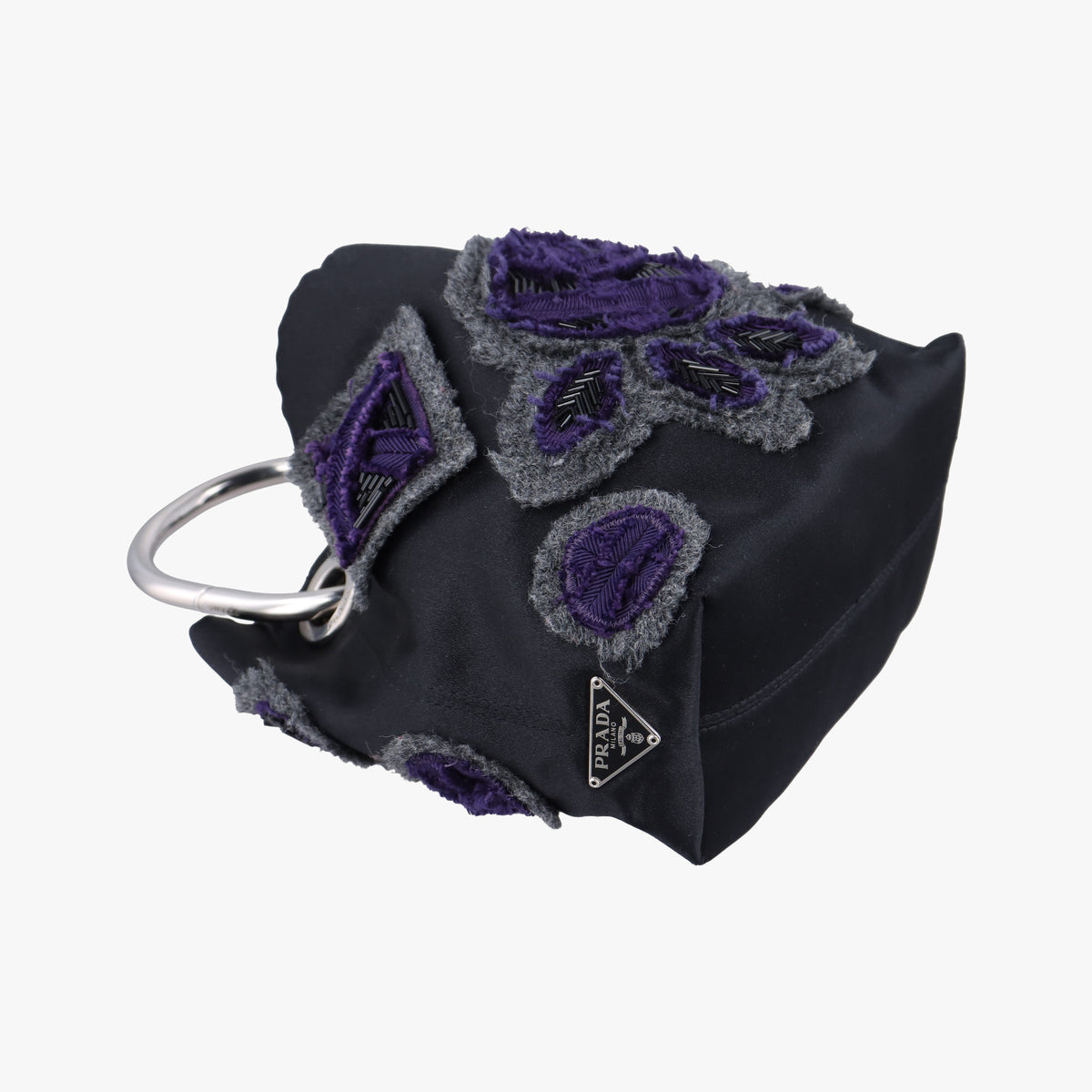 Pre-owned Prada Ring Bag Black silk  handbag | stylenewstar