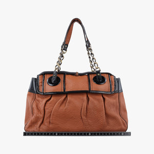 Pre-owned Fendi B Bag Black×Brown Leather×patent 8BN166 handbag | stylenewstar