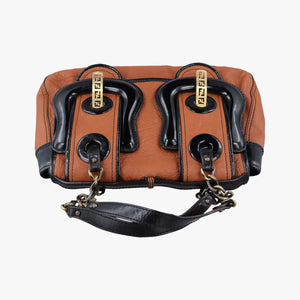 Pre-owned Fendi B Bag Black×Brown Leather×patent 8BN166 handbag | stylenewstar