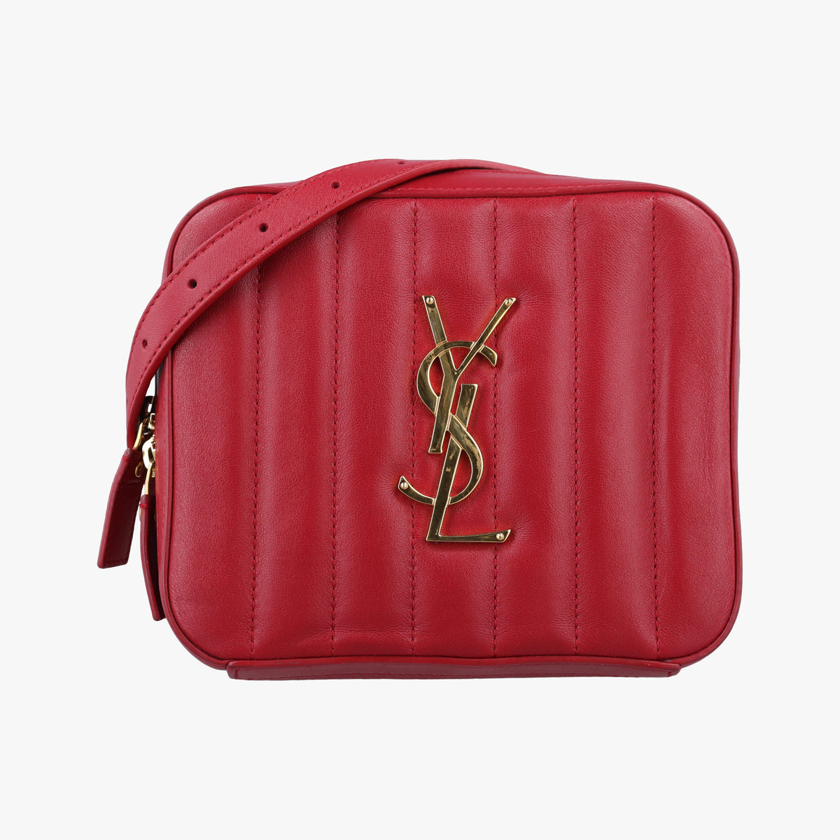 Pre-owned Yves Saint Laurent VICKY Red Leather 557574 bum bag/waist bag | stylenewstar