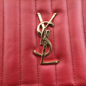Pre-owned Yves Saint Laurent VICKY Red Leather 557574 bum bag/waist bag | stylenewstar